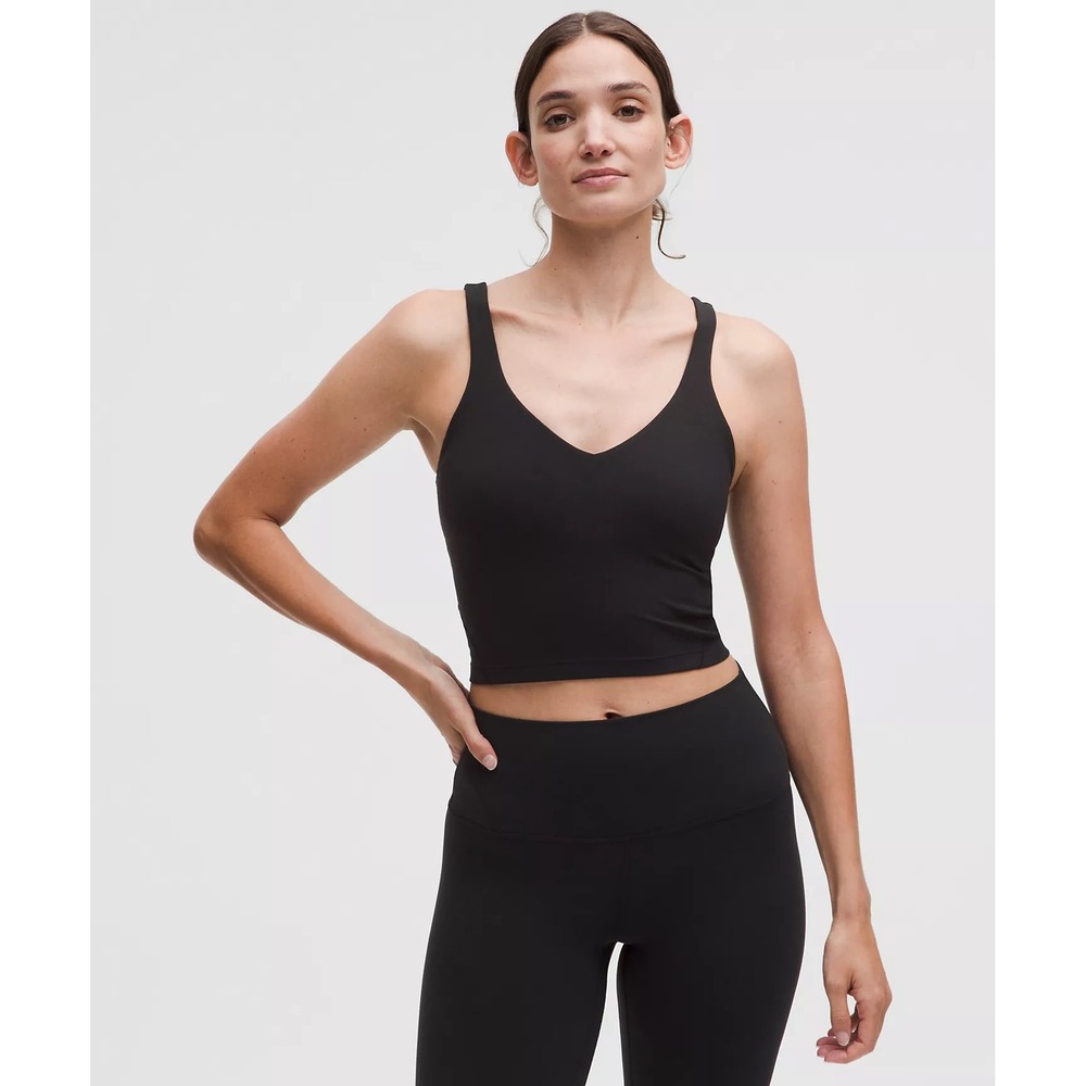 Lululemon Align Tank Top Women Size 0 Black‎ Nulu Cropped Yoga Gym Activewear